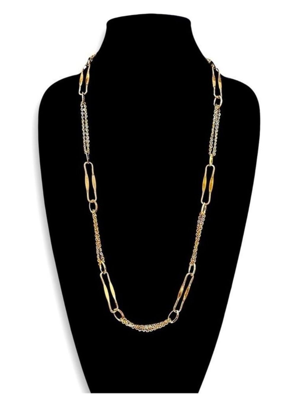 CACHE Mixed Link Gold Modern Classic Gold Layering Necklace NWT​